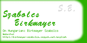 szabolcs birkmayer business card